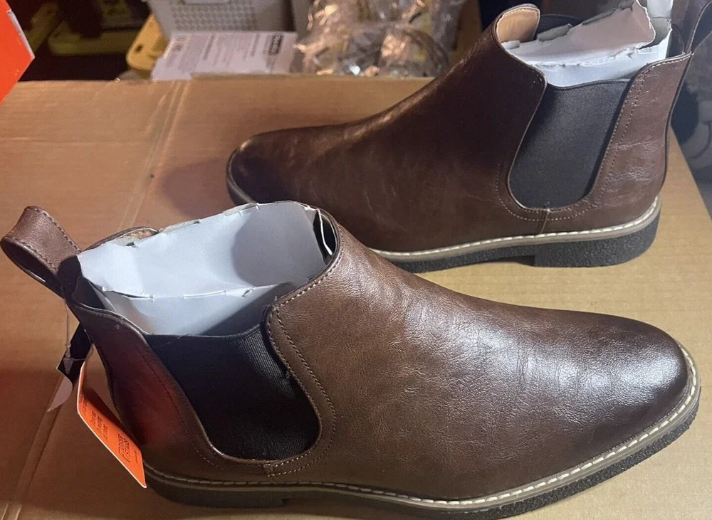 Deer Stags Men's Rockland Chelsea Boot Dark Brown-Size 9